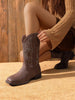 Women's Cowboy Boots Embroidered Square Toe Chunky Low Heel Mid Calf Cowgirl Western Fashion Dresss For Theme Party Country Concert Brown Boots